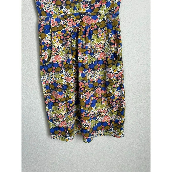 Boden Floral Dress Short Sleeves Size 4 Petite Floral Multicolor Pockets - Picture 7 of 8